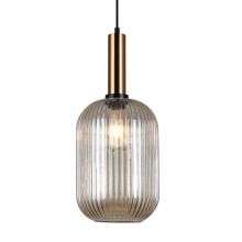 Antiola lampa wisząca mosiężna/bursztynowa 1x40W E27